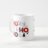 Ho Ho Ho Red Christmas Trees Winterurlaub Kaffeetasse (Vorderseite Links)