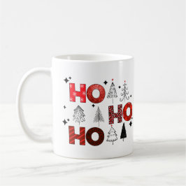 Ho Ho Ho Red Christmas Trees Winterurlaub Kaffeetasse