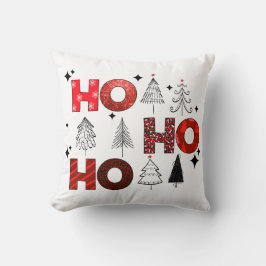 Ho Ho Ho Red Christmas Trees Winterurlaub Kissen
