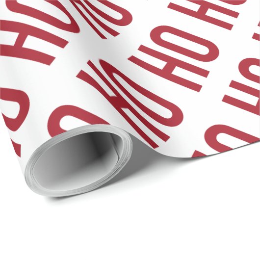 Ho Ho Ho Red White Pattern Weihnachten Geschenkpapier (Rolleneckpunkt)