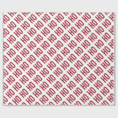 Ho Ho Ho Red White Pattern Weihnachten Geschenkpapier (Flach)