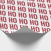 Ho Ho Ho Red White Pattern Weihnachten Geschenkpapier (Ecke)