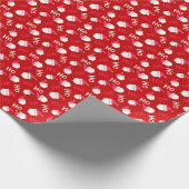 Ho Ho Ho Red & White Santa Claus Pattern Geschenkpapier (Ecke)