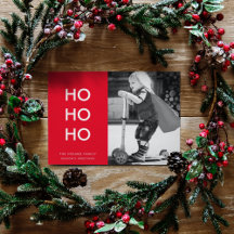 Ho Ho Ho | Red Xmas Foto Spaß Moderner Minimalisti