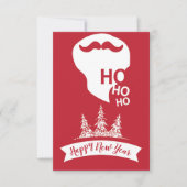 Ho Ho Ho | Red Xmas Modern Fun Weihnachtskarte (Vorderseite)