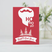 Ho Ho Ho | Red Xmas Modern Fun Weihnachtskarte (Stehend Vorderseite)
