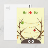 Ho Ho Ho Reindeer Postkarte (Vorne/Hinten)
