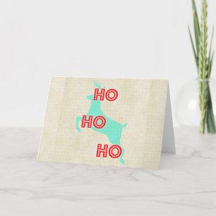ho ho ho Rentiere rote blaue Weihnachten Vintag