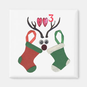 Ho Ho Ho Rentiersocken: Lustiges Weihnachts-T-Shir Magnet