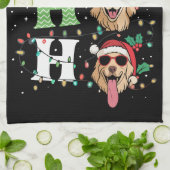 Ho Ho Ho Retriever Golden Weihnachten Geschirrtuch (Gefaltet)