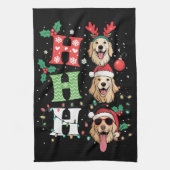 Ho Ho Ho Retriever Golden Weihnachten Geschirrtuch (Vertikal)