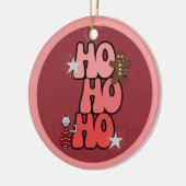 HO HO HO Retro Christmas Keramik Ornament (Links)