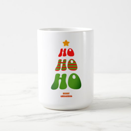 Ho Ho Ho Retro Christmas Tree Mug Kaffeetasse (Mittel)