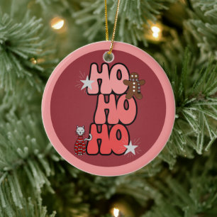 HO HO HO Retro Weihnachten Keramik Ornament