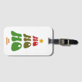 Ho Ho Ho Retro-Weihnachtsbaum-Gepäckanhänger Gepäckanhänger (Vorderseite (Horizontal))