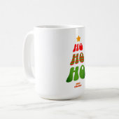 Ho Ho Ho Retro-Weihnachtsbaum-Tasse Kaffeetasse (Vorderseite Links)