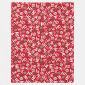 Ho Ho Ho Rote und grüne Weihnachtsbände Fleecedecke (Vorderseite)
