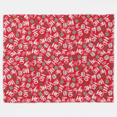 Ho Ho Ho Rote und grüne Weihnachtsbände Fleecedecke (Vorderseite (Horizontal))