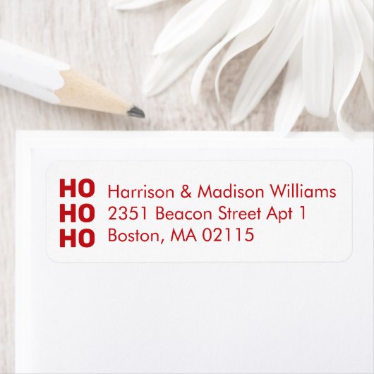 Ho Ho Ho Rote weiße Weihnachtsfeier Rücksendeadres (Insitu)