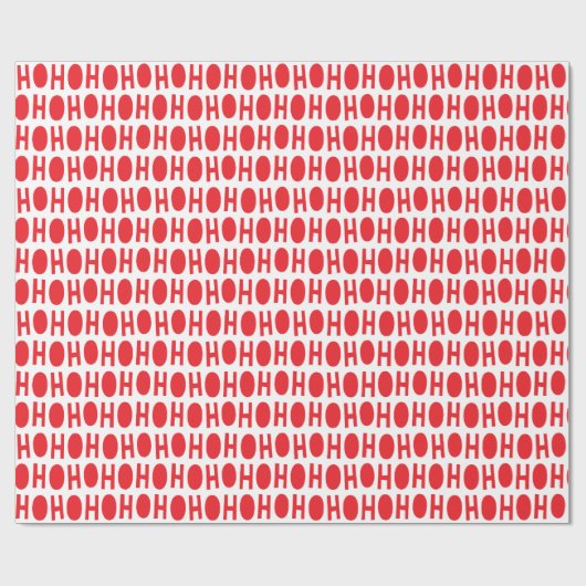 Ho Ho Ho rotes weißes themenorientiertes Geschenkpapier (Flach)