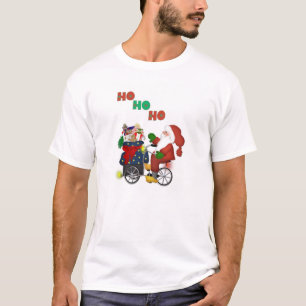 Ho Ho Ho Sankt auf Fahrrad T-Shirt