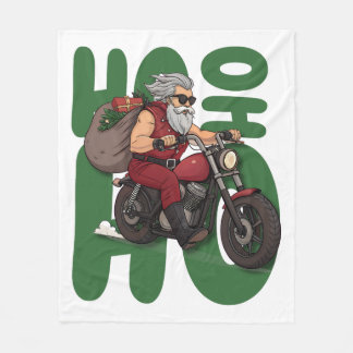 Ho Ho Ho Santa Biker Fleecedecke