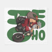 Ho Ho Ho Santa Biker Fleecedecke (Vorderseite (Horizontal))