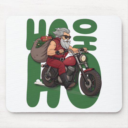 Ho Ho Ho Santa Biker Mousepad (Vorne)