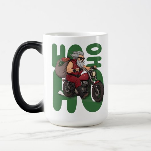 Ho Ho Ho Santa Biker Verwandlungstasse (Links)