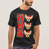 Ho Ho Ho Santa Chihuahua Weihnachten T-Shirt (Vorderseite)
