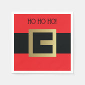 HO HO HO Santa Claus Belt Weihnachts-Party Serviette (Vorderseite)