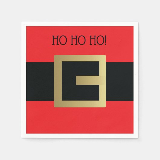 HO HO HO Santa Claus Belt Weihnachts-Party Serviette (Vorderseite)