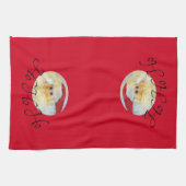 Ho Ho Ho Santa Claus Face Red Christmas Geschirrtuch (Horizontal)