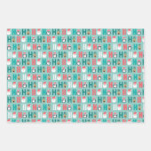 Ho Ho Ho Santa Claus & Friends Pattern Geschenkpapier Set (Vorderseite 3)