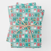 Ho Ho Ho Santa Claus & Friends Pattern Geschenkpapier Set (Beispiel)