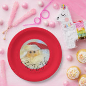 Ho Ho Ho Santa Claus Gesicht Niedlichen Roten Weih Pappteller (Party)