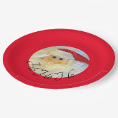 Ho Ho Ho Santa Claus Gesicht Niedlichen Roten Weih Pappteller (Schrägansicht)