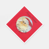 Ho Ho Ho Santa Claus Gesicht Niedlichen Roten Weih Serviette (Ecke)