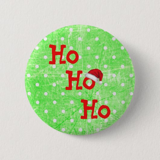 Ho Ho Ho Santa Claus Hat Button (Vorderseite)