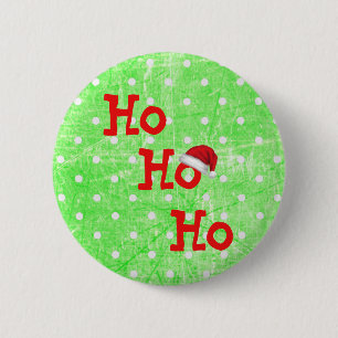 Ho Ho Ho Santa Claus Hat Button