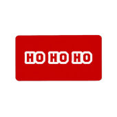 Ho Ho Ho (Santa Claus Says) Red Background Adressaufkleber (Vorne)