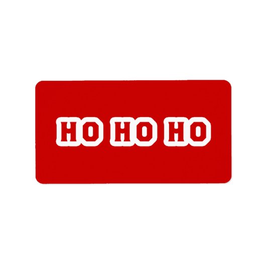 Ho Ho Ho (Santa Claus Says) Red Background Adressaufkleber (Vorne)