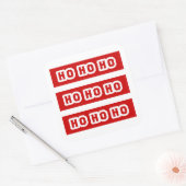 Ho Ho Ho (Santa Claus Says) Red Background Quadratischer Aufkleber (Umschlag)