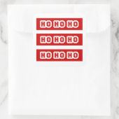 Ho Ho Ho (Santa Claus Says) Red Background Quadratischer Aufkleber (Tasche)