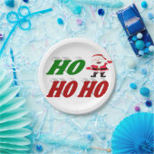 Ho Ho Ho Santa Claus Typografie Weihnachten Pappteller (Party)