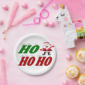 Ho Ho Ho Santa Claus Typografie Weihnachten Pappteller (Party)