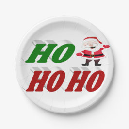 Ho Ho Ho Santa Claus Typografie Weihnachten Pappteller