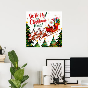 Ho Ho Ho Santa Claus Weihnachten Poster