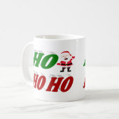 Ho Ho Ho Santa Claus Weihnachts-Halbtypografie Kaffeetasse (Vorderseite Links)