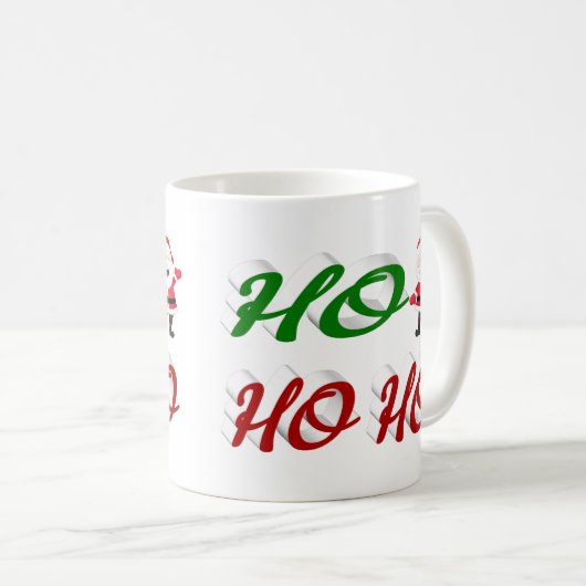 Ho Ho Ho Santa Claus Weihnachtshalbskript Kaffeetasse (VorderseiteRechts)